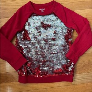 Cat & Jack Red and Silver Sequin Sweatshirt